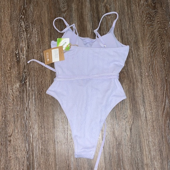 NWT Berlook Textured Tie One-Piece Swimsuit size XS - Picture 2 of 6
